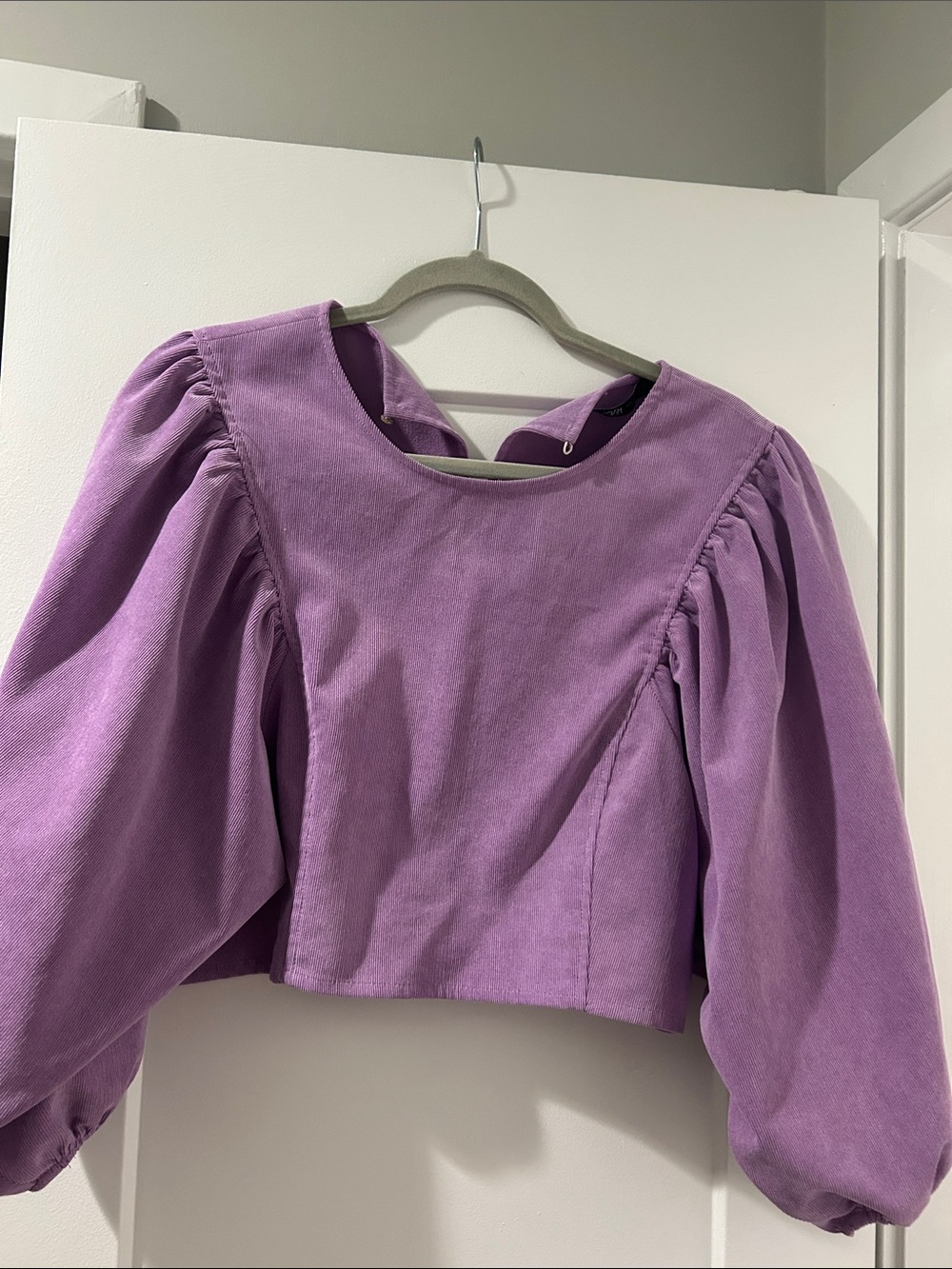 Zara Purple Corduroy Blouse